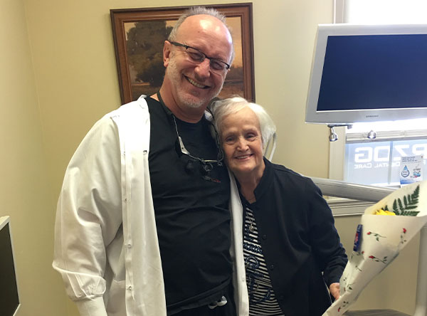 Dr Herzog with a senior patient